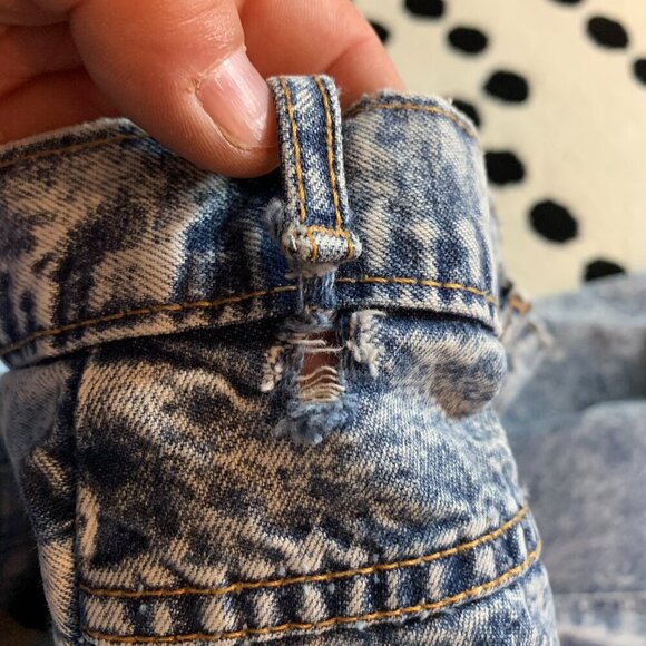 Vintage 80s Santana Jeans Midi High Rise Acid Wash Denim Maxi Skirt - Picture 11 of 16